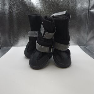 Good2Go Black Dog Booties with Gray Reflective Straps